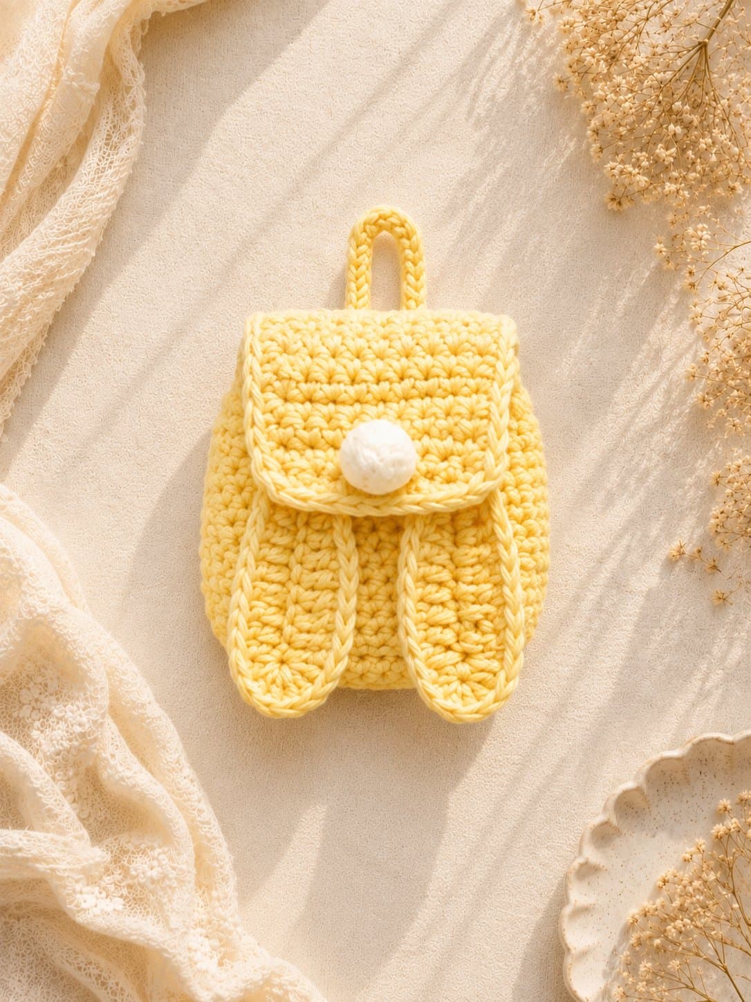 Crochet Bunny Earbud Pouch