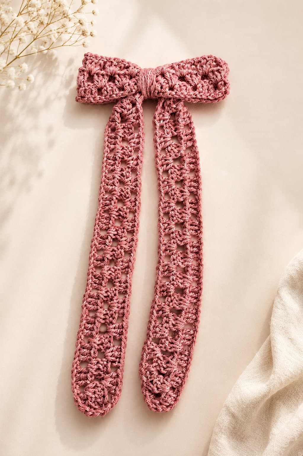 Crochet Bow Hair Clip